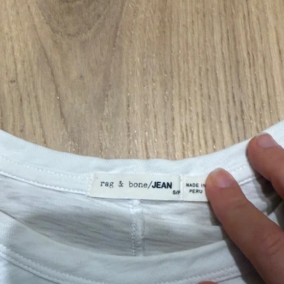 Rag & Bone White Tee with Heart Eyes Smiley Embroidery - Picture 5 of 6